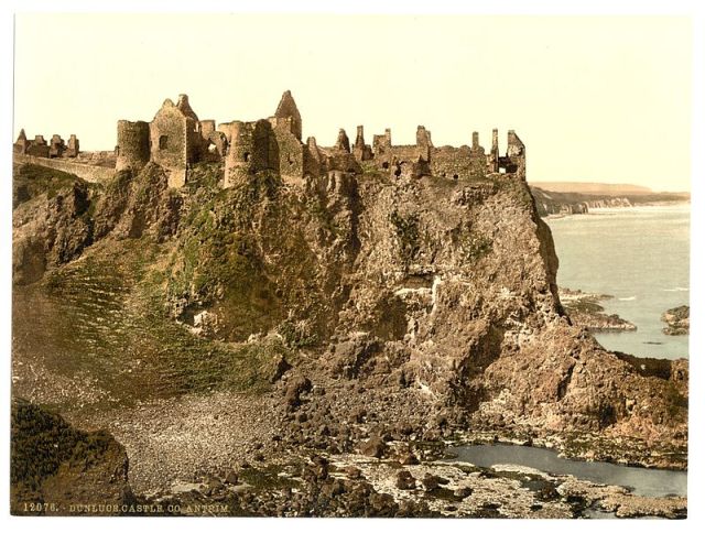An old photograph of Dunluce Castle, Country Antrim, Northern Ireland: the model for Cair Paravel?