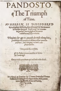 Title page of Richard Greene's Pandosto (public domain)