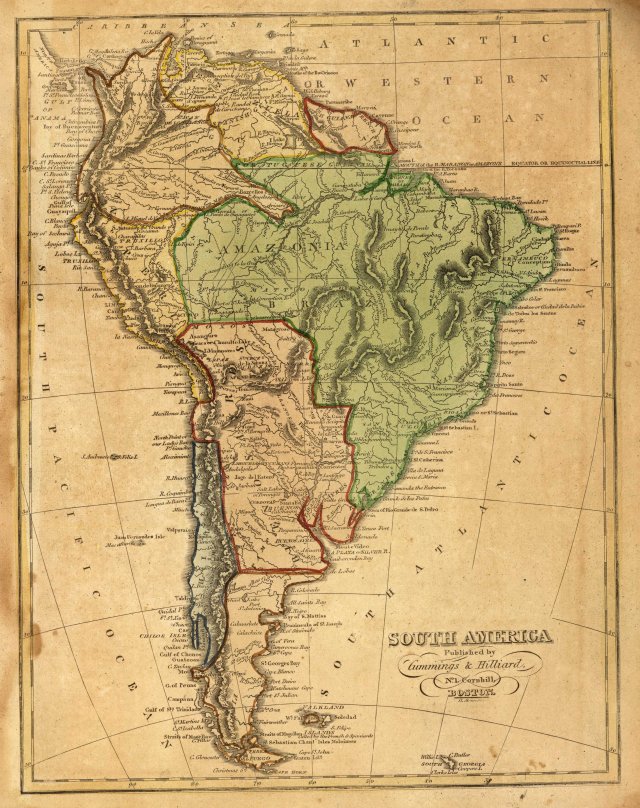 South America 1821 (public domain: Wikimedia Commons)