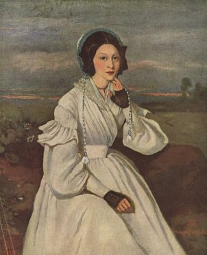 Corot: Portrait of Claire Sennegon (1837)